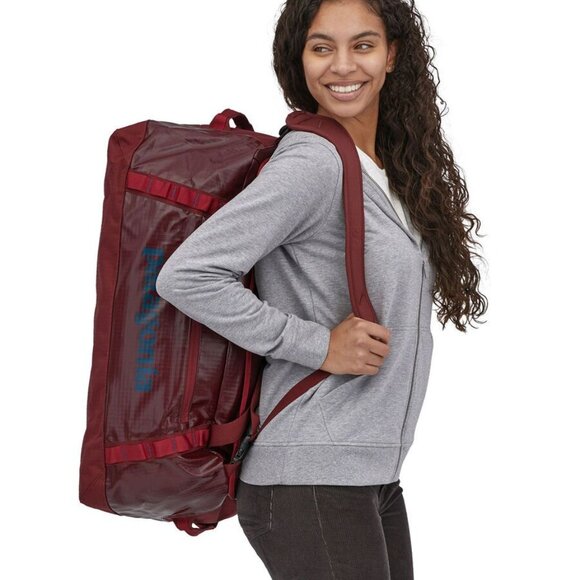 EUC Patagonia 55L Black Hole Duffel Bag Pack Gloss dark WAX RED duffle - Picture 5 of 12